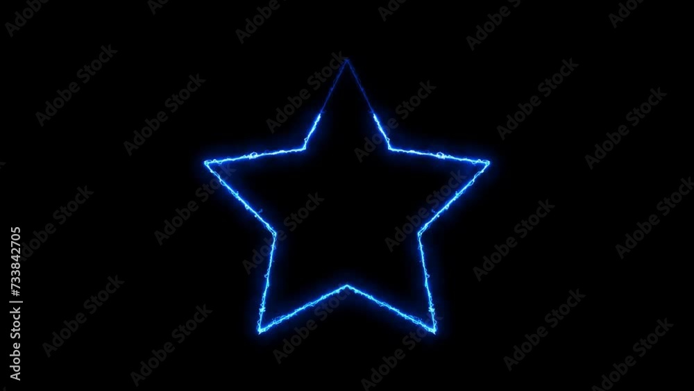 Abstract neon light effect star icon animation background. Abstract neon light effect star icon animation background.