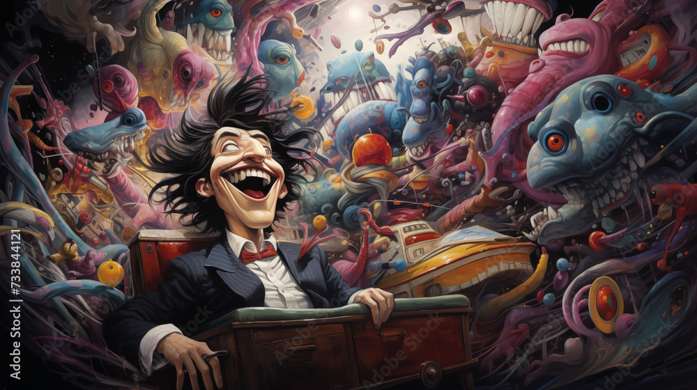 Fototapeta premium Big colorful cartoon smile