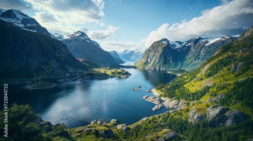 AI generated illustration of the breathtaking Fjords of Norway