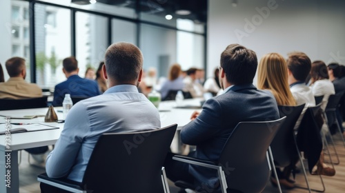  Corporate meeting of IT industry employees who talk about new projects and the direction of company development © Damian Sobczyk