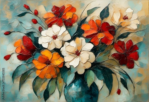 Wallpaper Mural AI generated illustration of a vibrant floral masterpiece on canvas Torontodigital.ca