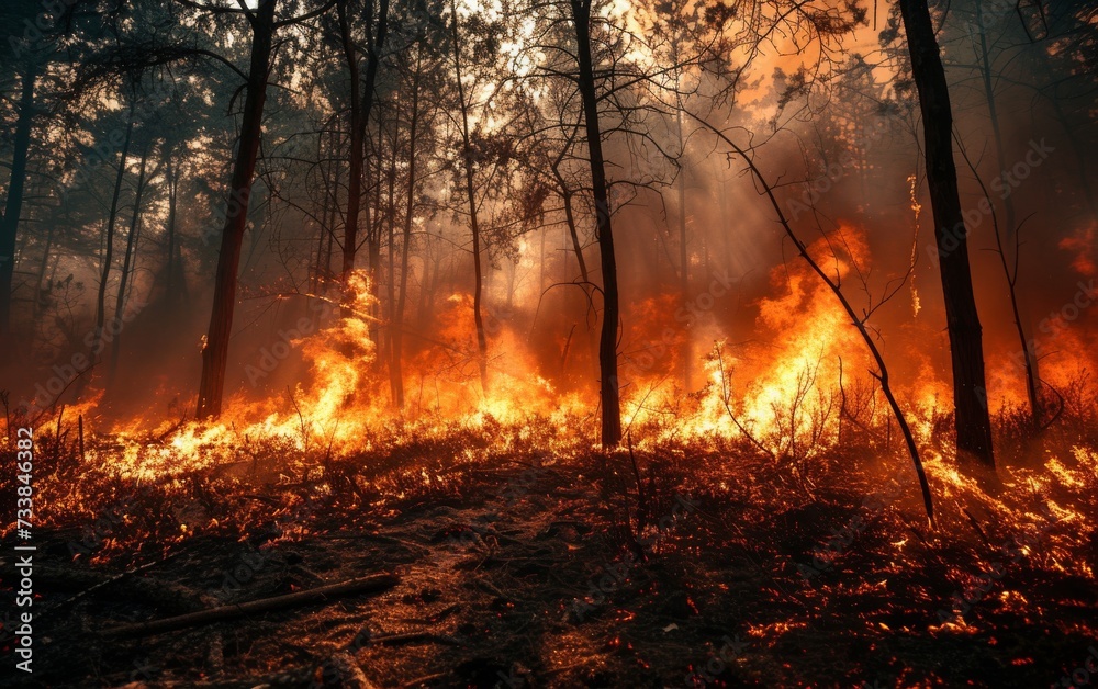 Burning forest, earth on fire Burning forest, earth on fire
