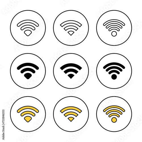 Wifi icon set vector. signal sign and symbol. Wireless icon
