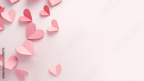 Pink hearts valentines day love background.