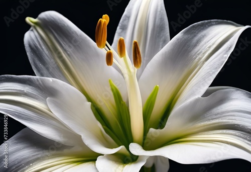 close up shot of white lilia flower  taken in lightroom