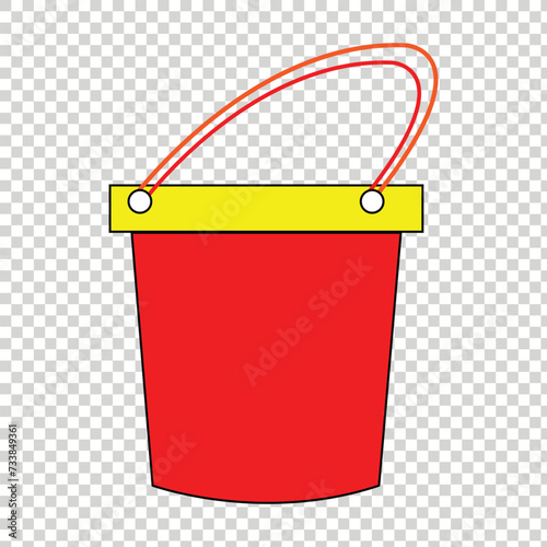 Bucket icon vector on transparent background, empty bucket trendy filled icons from Shapes collection. Vector illustration. Eps file 289.