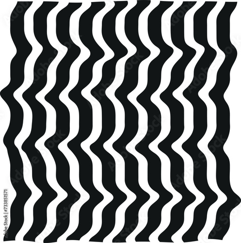 Abstract black vertical waves. Black vertical curves vector. Vertical bending lines