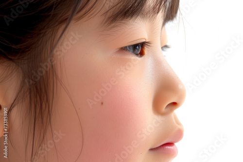 日本人の子供の鼻のパーツ写真（アジア人・白背景・背景なし）