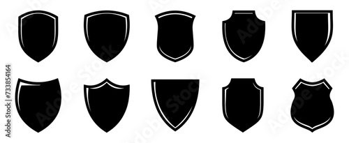 Shield icon set. Protection symbols.