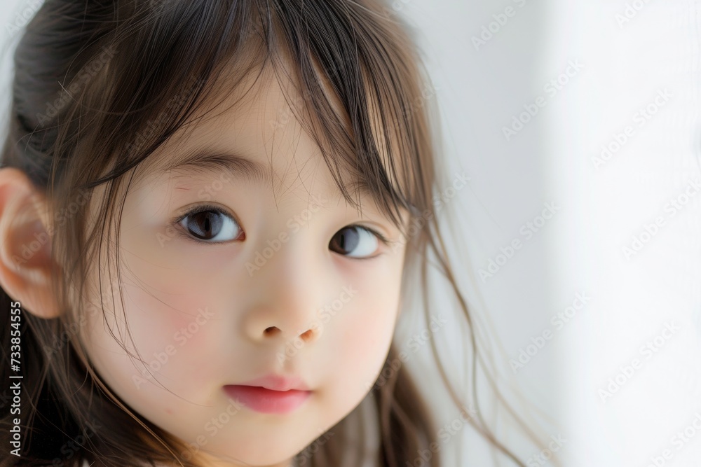 日本人の子供の正面(アジア人・白背景・背景なし) 日本人の子供の正面(アジア人・白背景・背景なし)
