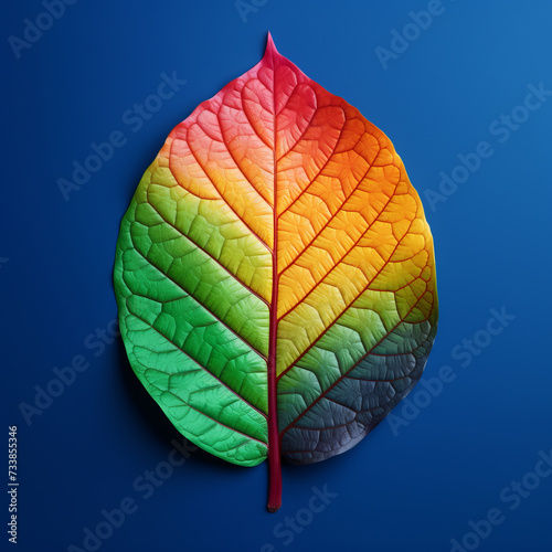 Colorful leat on color background close up