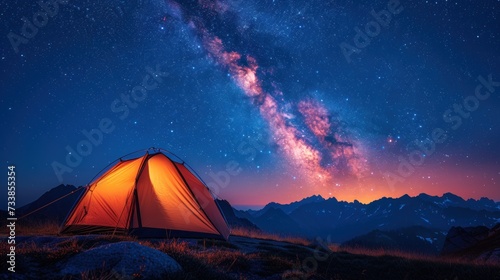 Stargazing from a Mountain Campsite © Viktor