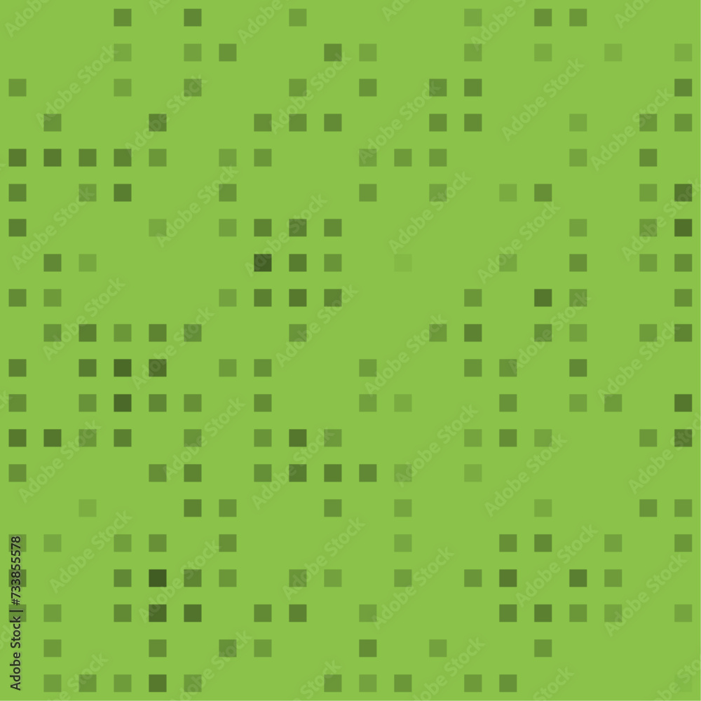 Abstract seamless geometric pattern. Mosaic background of black squares. Evenly spaced shapes of different color. Vector illustration on light green background Abstract seamless geometric pattern. Mosaic background of black squares. Evenly spaced shapes of different color. Vector illustration on light green background