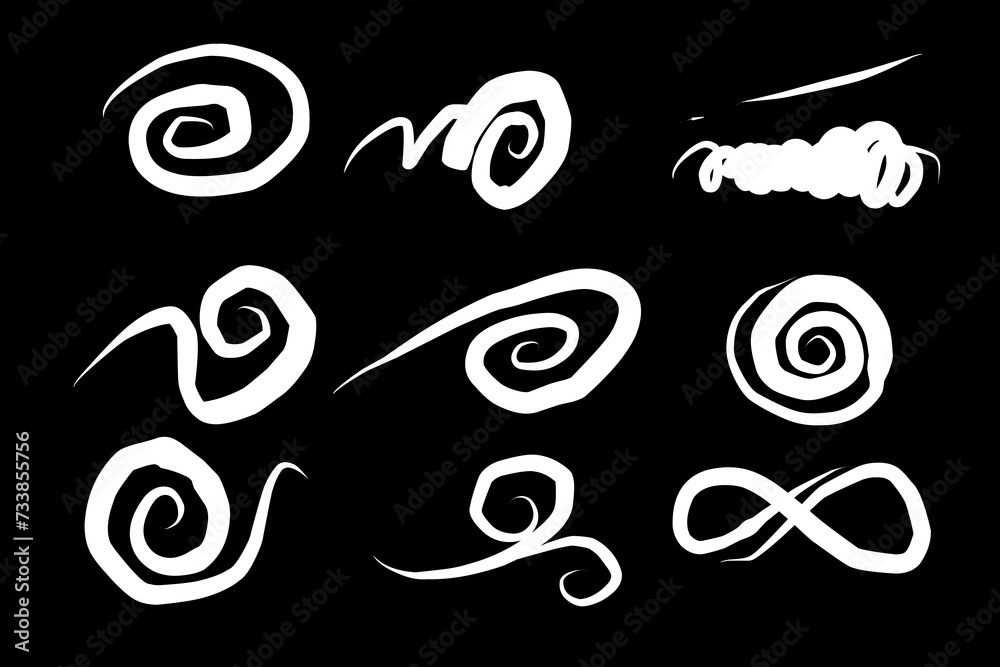 Doodle shape of smoke or wind hand drawn illustration Doodle shape of smoke or wind hand drawn illustration
