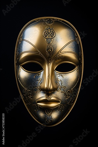 a gold and silver mask