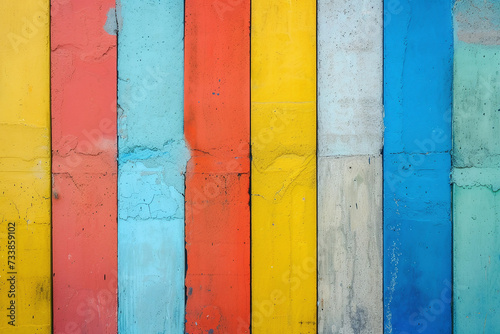 Colorful wooden background, colorful fence background © Анастасия Ареховская