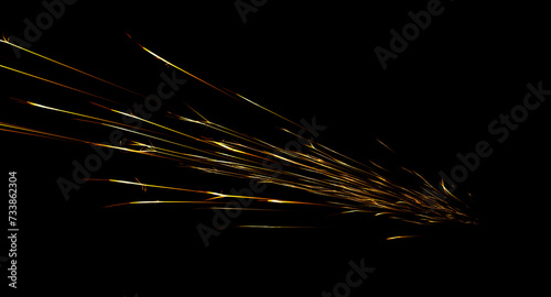 lines of light. sparks in the dark