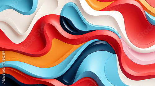 An abstract pattern inspired by graphic art, with elegant lines and bright contras photo