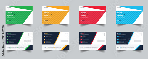 Modern Creative Corporate Post Card Template, Vector Template for Opening Invitation Editable, Professional Business Postcard Design, Event Card Design, Invitation Design, Direct Mail EDDM Template