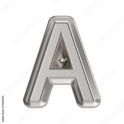 Steel font Letter A 3D