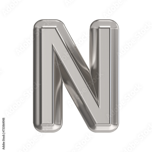 Obraz na płótnie Steel font Letter N 3D w salonie