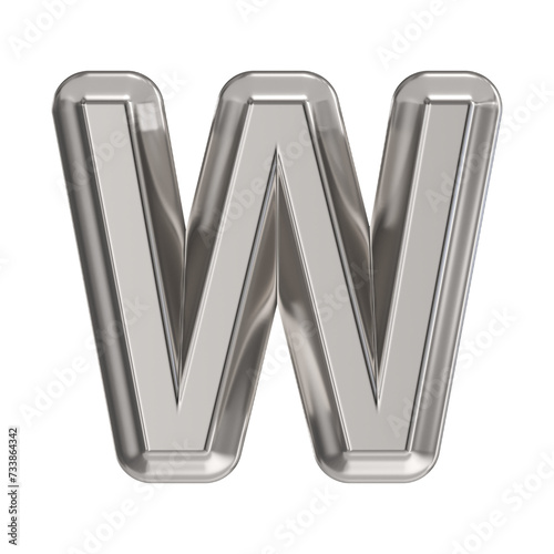 Obraz na płótnie Steel font Letter W 3D w salonie
