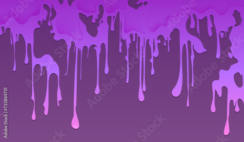 Vector lilac smudges of glowing liquid. Scary splashes of acrylic paint. Streams.