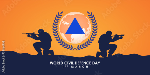 Vector illustration of World Civil Defence Day social media feed template