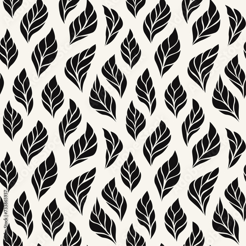 Vector seamless pattern. Floral stylish background. Thin silhouette of graphic branches with round berries.	