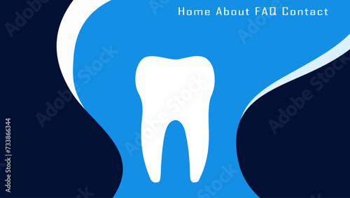 Layout of the website for dental clinic, color flat illustration