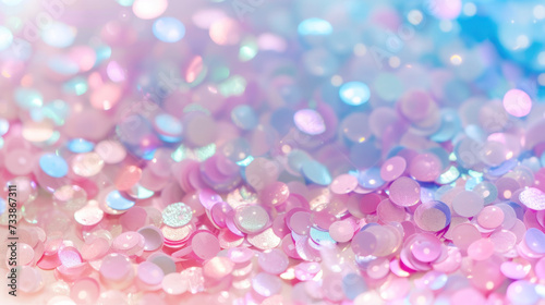 Close-Up of Pink and Blue Glitter Background