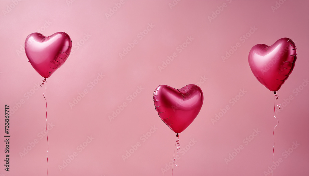 pink foil balloons hearts
