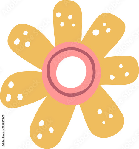 Yellow flower, vector element