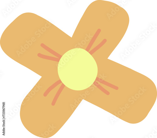 Flower yellow element, cartoon style
