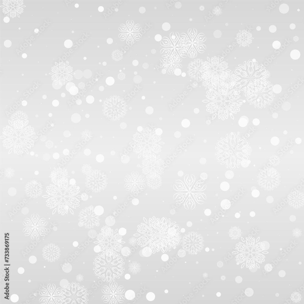Silver Snowfall Vector Grey Background. Abstract Silver Snowfall Vector Grey Background. Abstract