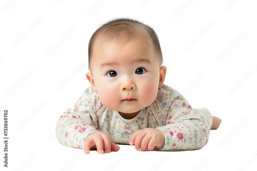 Chinese Infant on Transparent Background, PNG