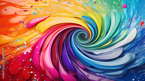 Liquid spiral of paint artistic abstract wallpaper Ai generated image