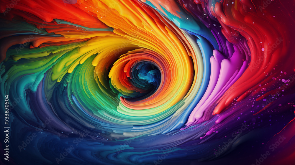 Liquid spiral of paint artistic abstract wallpaper Ai generated image