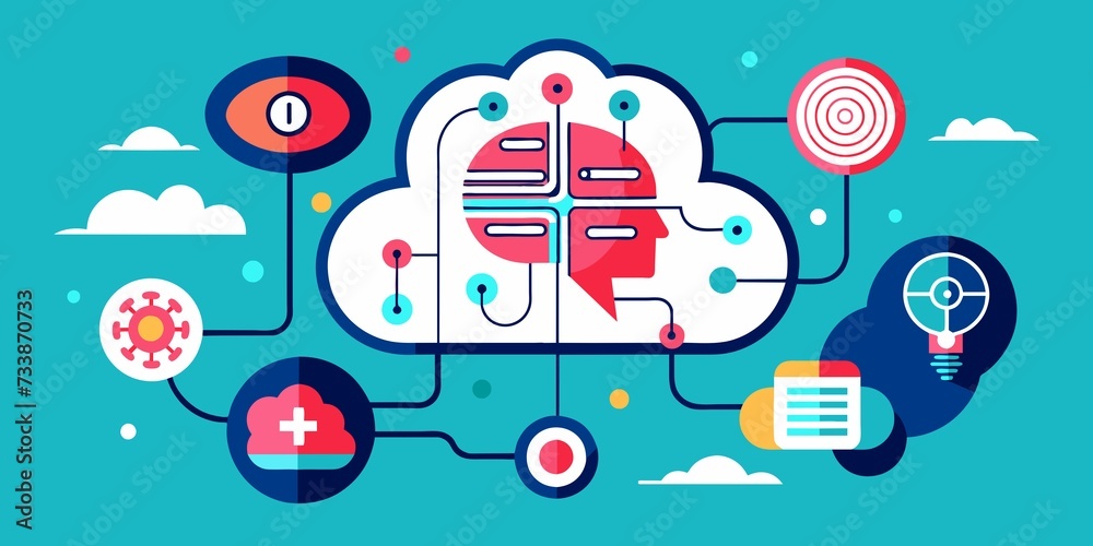 Naklejka premium neural mind map for doctor and medical science