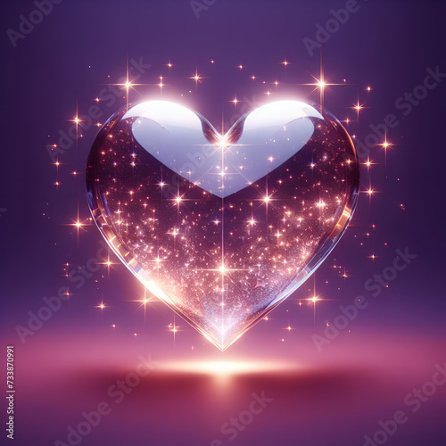 Heart shape design with 3d render and beautiful effect