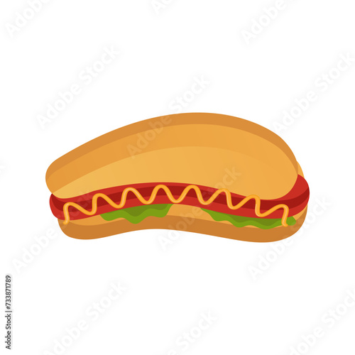 Fototapeta Naklejka Na Ścianę i Meble -  Flat Isolated Hotdog on white background vector design