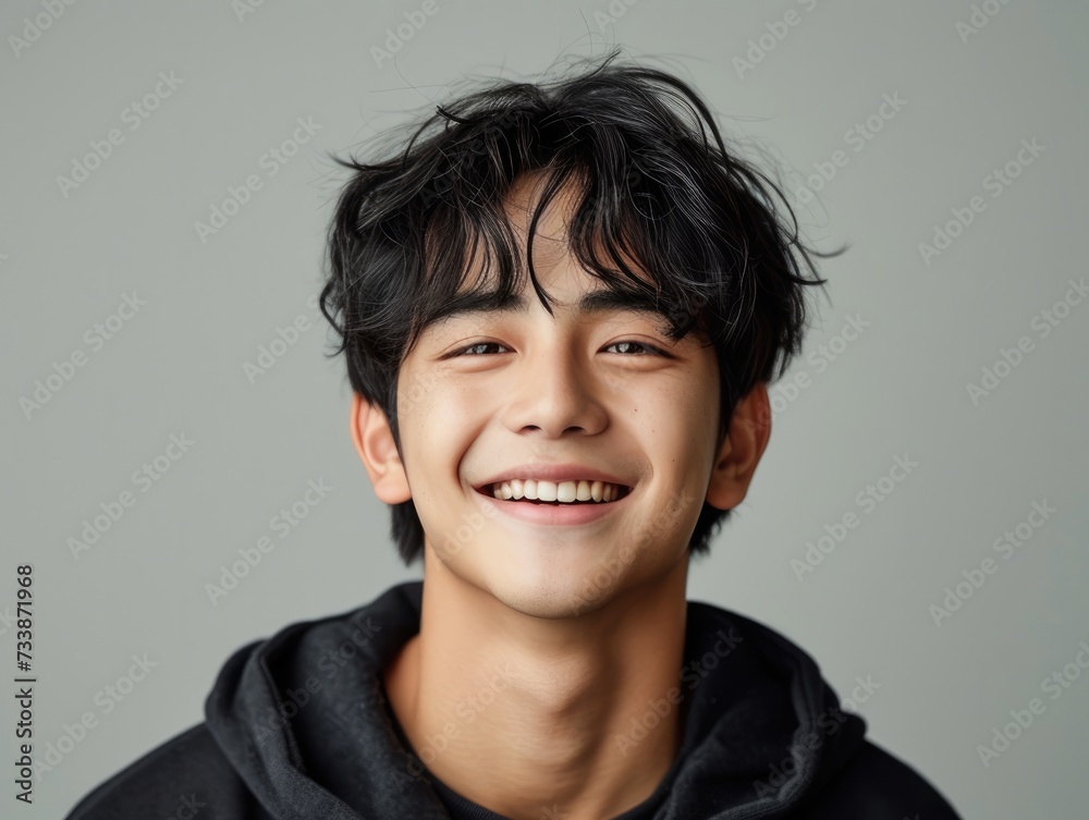 happy smiling asian man in a professional studio background happy smiling asian man in a professional studio background