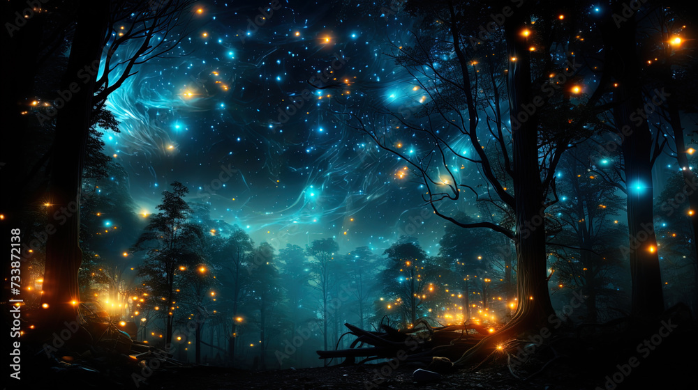 The endless space in which every star is like a firefly that decorates the night forest of heav
