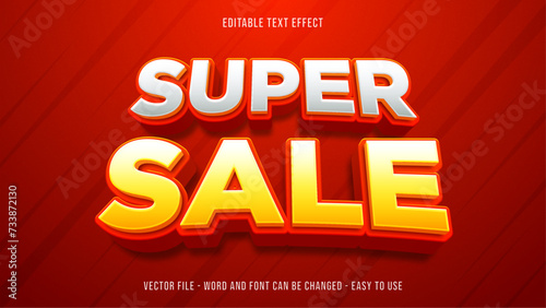 Super sale editable text effect, promotion vector template