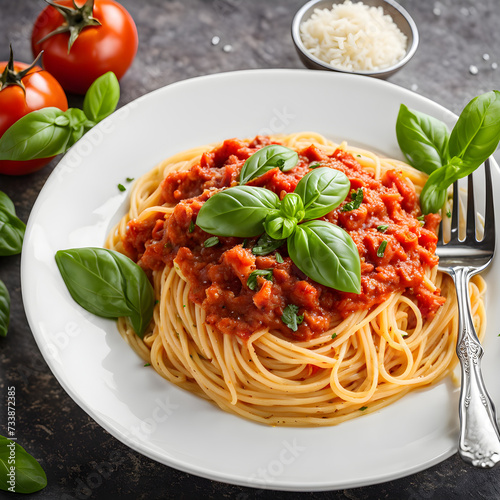 Traditional spaghetti bolognese isolated on white try