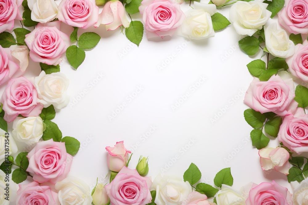 pink rose flower background with empty space for text