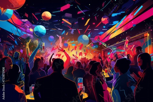 crowd of people dancing in the nightclub