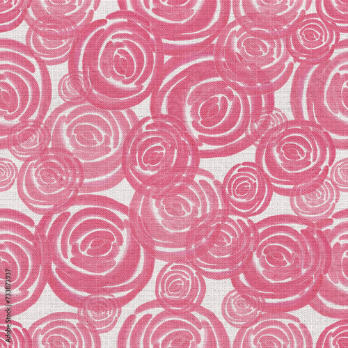 Cute pink rose flower watercolor seamless pattern.Floral minimal illustration style fabric texture background. Trendy design elements for decoration celebration print products.Digital hand painted.