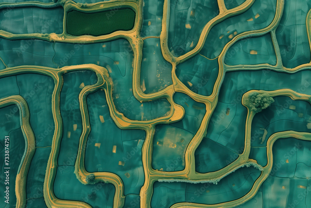 Surreal labyrinth like landscape inspired by the rice fields in Vietnam ...