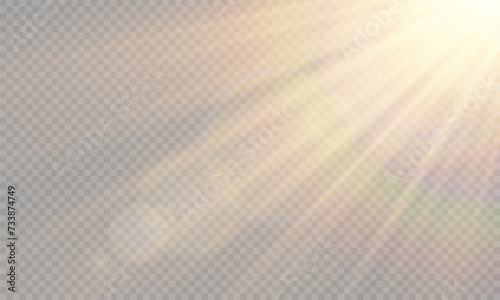 Vector transparent sunlight with special lens flare effect. png